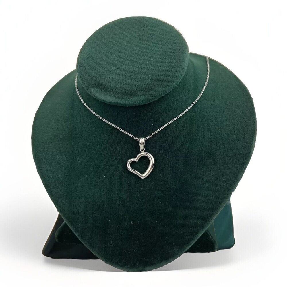 Open Heart JCM Stainless Steel Necklace, Dainty Love Christening Holiday Silver